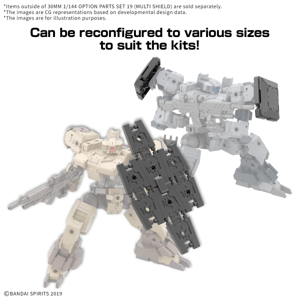 BANDAI HOBBY 30MM 1/144 OPTION PARTS SET 19 (MULTI SHIELD)