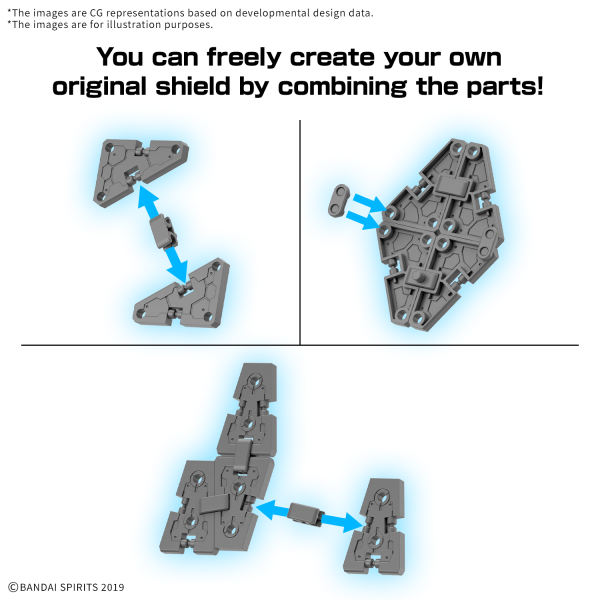 BANDAI HOBBY 30MM 1/144 OPTION PARTS SET 19 (MULTI SHIELD)