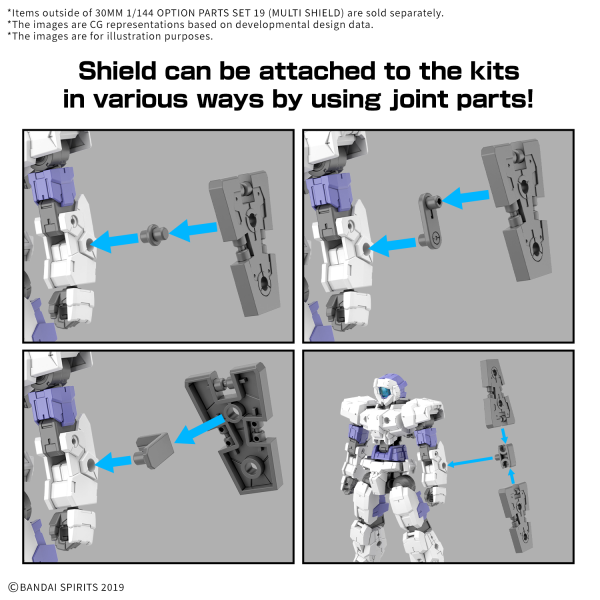 BANDAI HOBBY 30MM 1/144 OPTION PARTS SET 19 (MULTI SHIELD)
