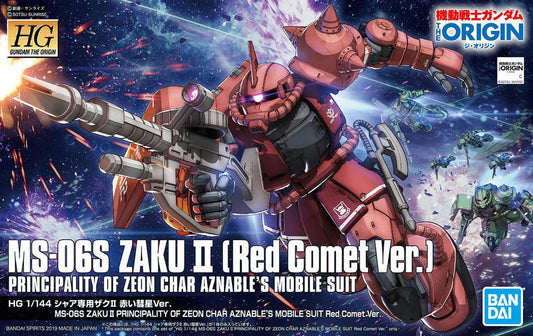Bandai HG Gundam The Origin MS-06S Zaku II Principality of Zeon Char Aznable's Mobile Suit Red Comet Ver HG 1:144 Scale Model Kit