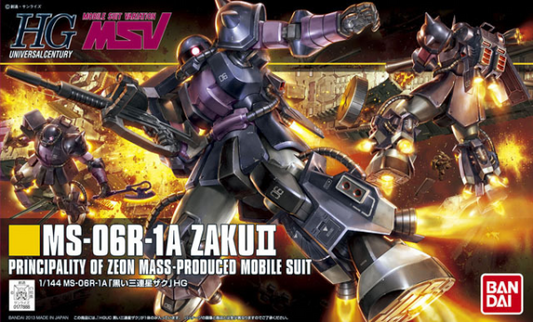 BANDAI Hobby HGUC 1/144 #151 MS-06R-1A Zaku II Black Tristars