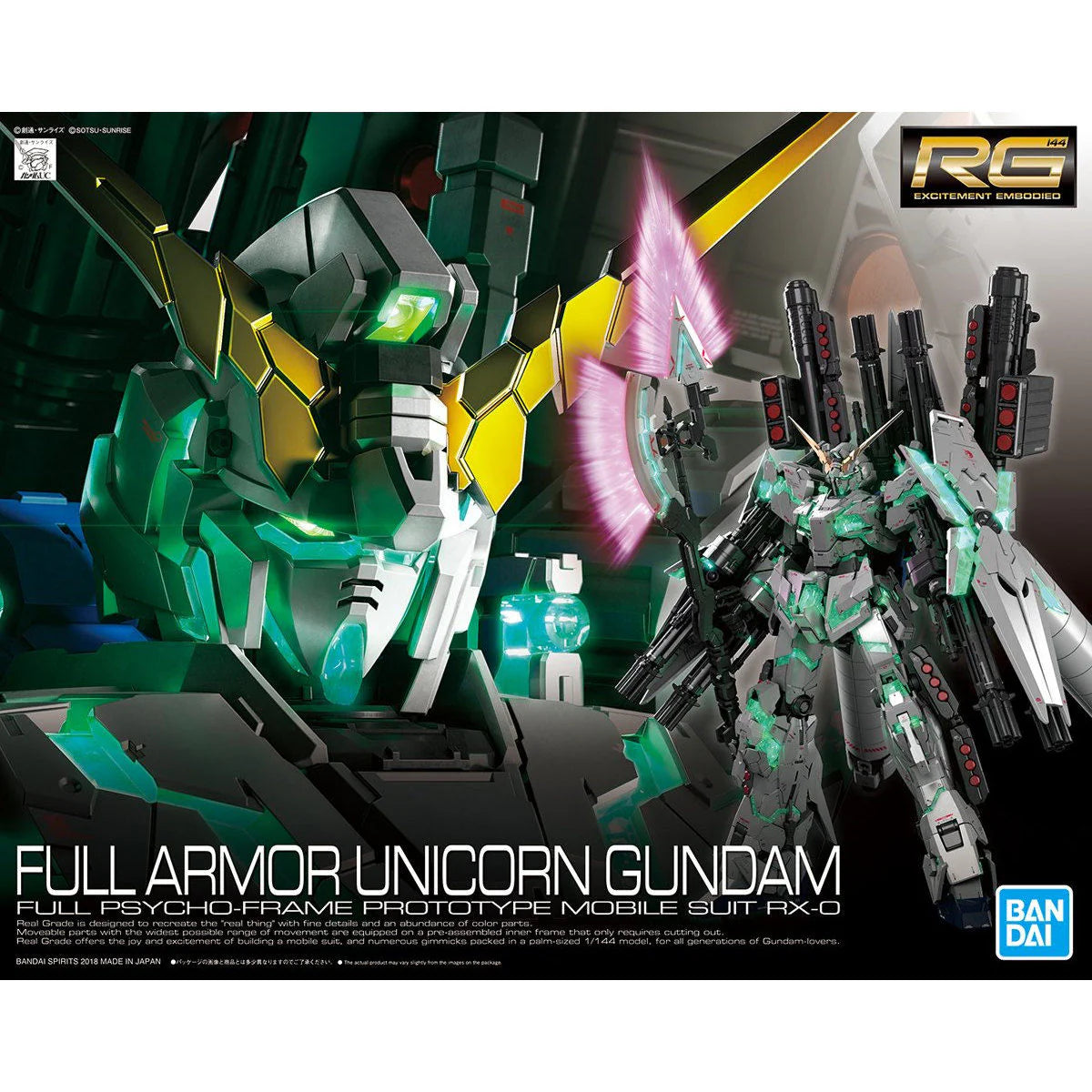 Bandai RG Gundam UC Full Armor Gundam Unicorn Real Grade 1:144 Scale Model Kit