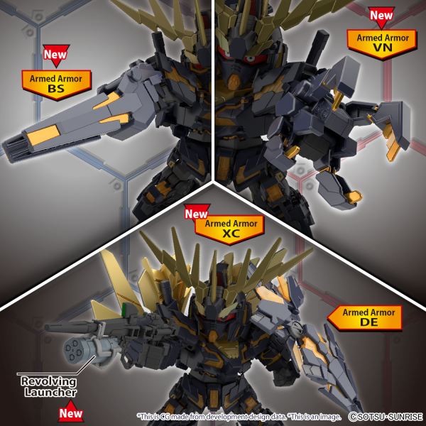 BANDAI Hobby SD GUNDAM CROSS SILHOUETTE UNICORN GUNDAM 02 BANSHEE (DESTROY MODE) & BANSHEE NORN PARTS SET