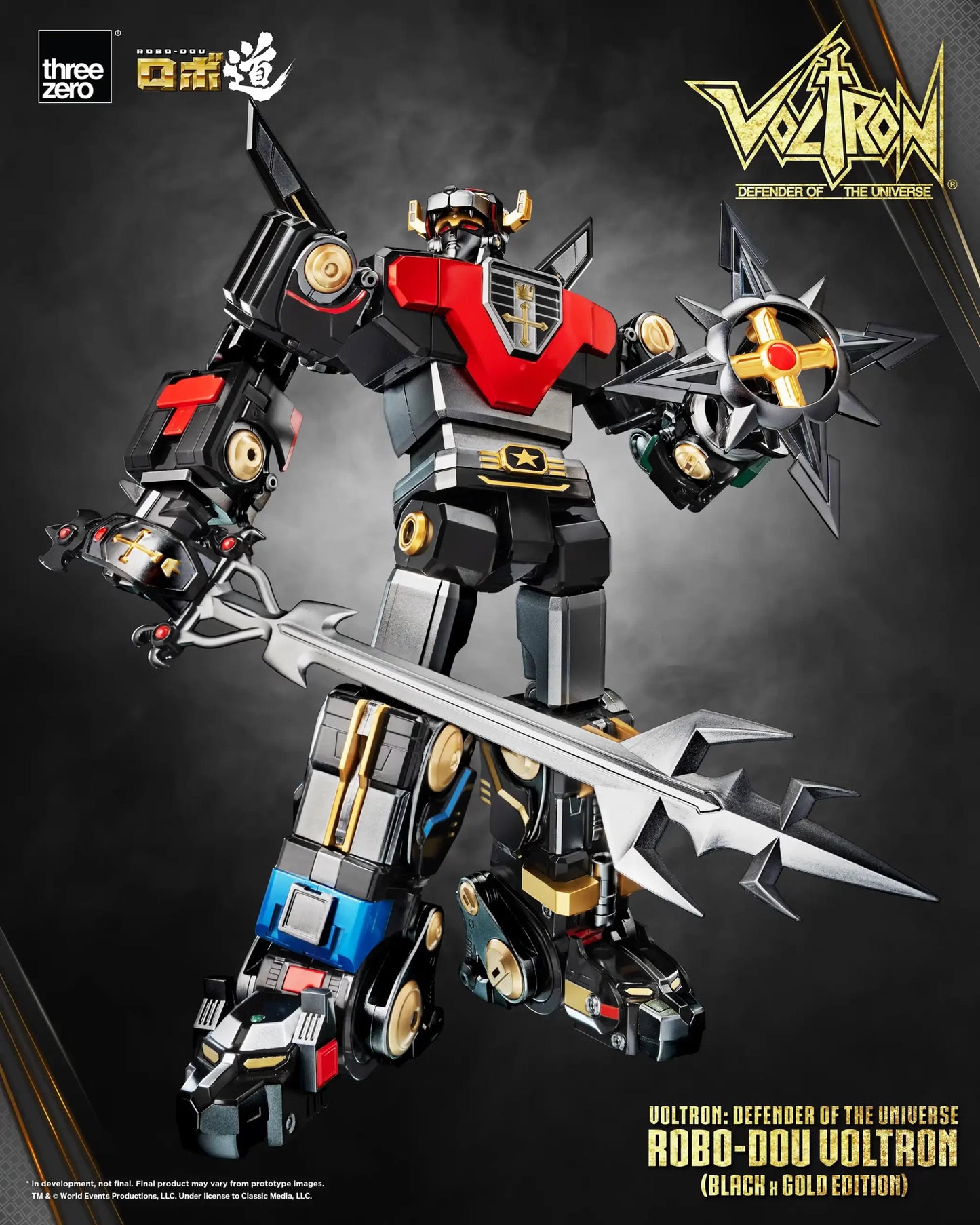 Threezero Voltron: Defender of the Universe ROBO-DOU Voltron (Black x Gold Edition) ETA OCT 2024