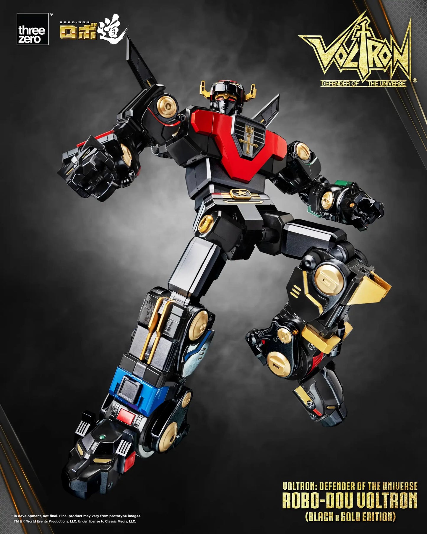 Threezero Voltron: Defender of the Universe ROBO-DOU Voltron (Black x Gold Edition) ETA OCT 2024