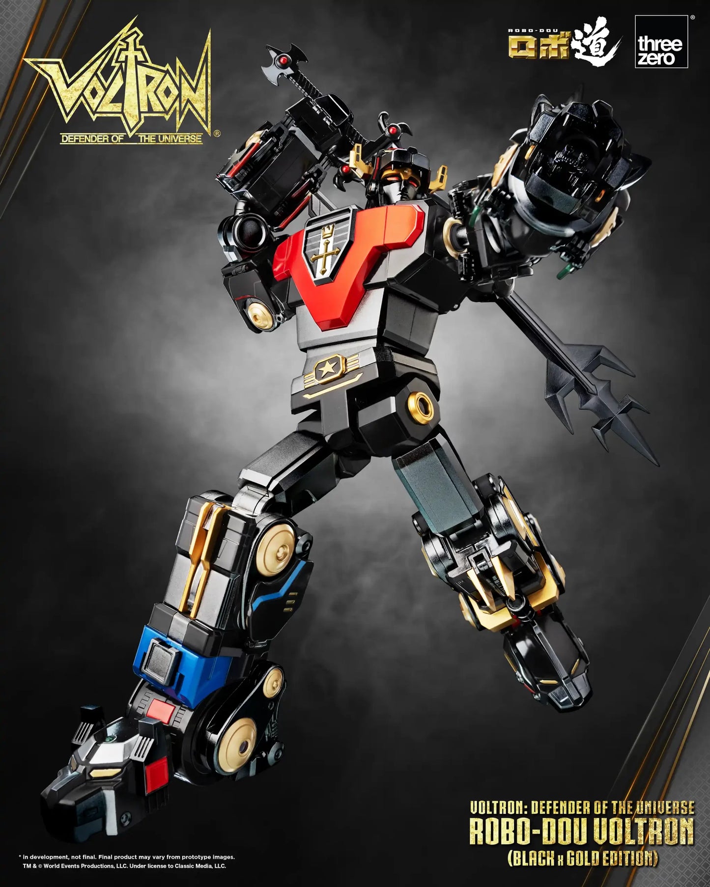 Threezero Voltron: Defender of the Universe ROBO-DOU Voltron (Black x Gold Edition) ETA OCT 2024