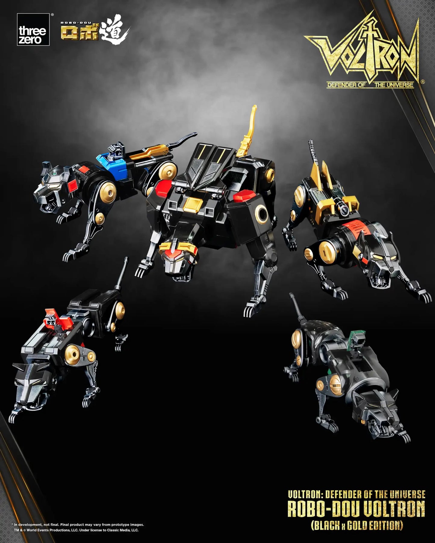 Threezero Voltron: Defender of the Universe ROBO-DOU Voltron (Black x Gold Edition) ETA OCT 2024