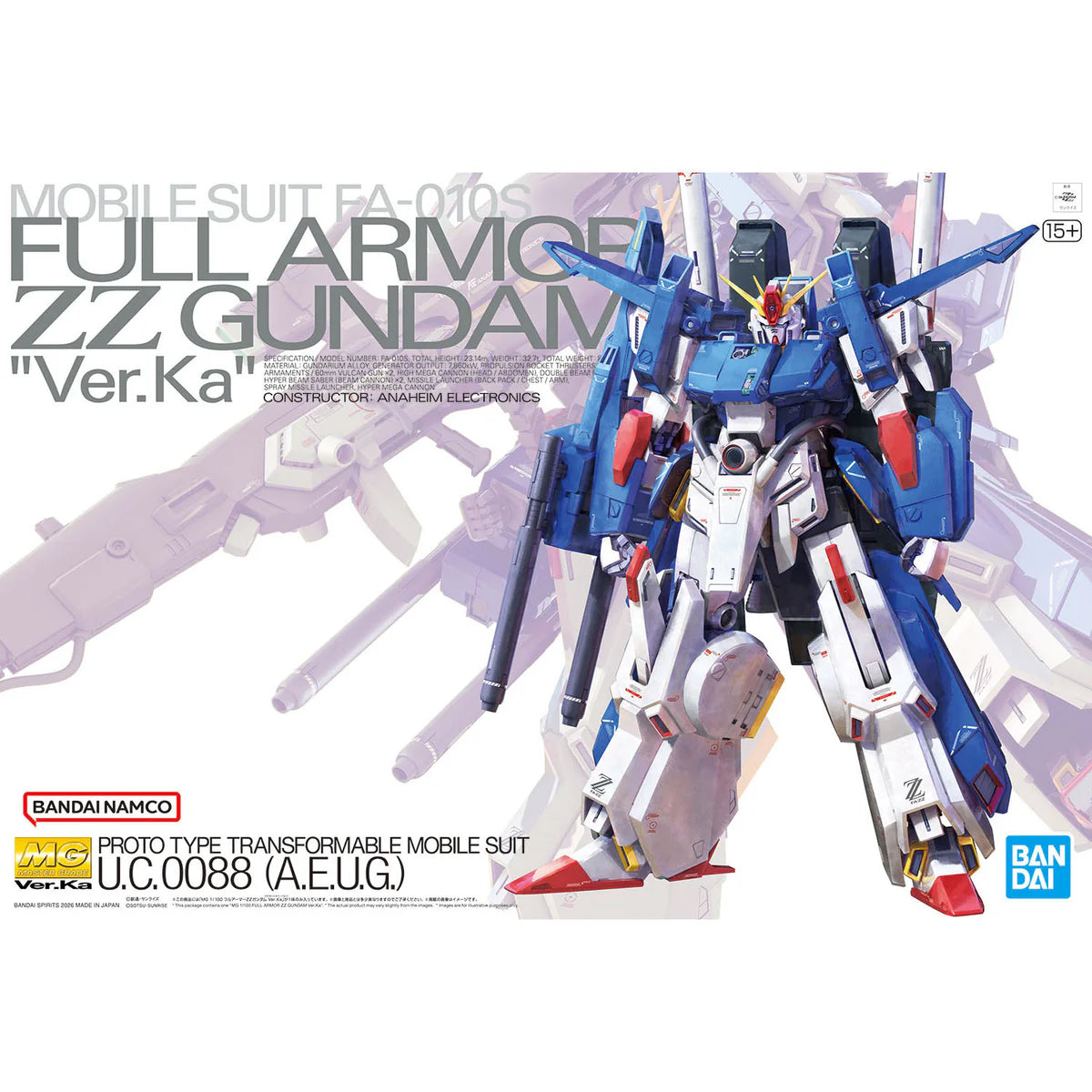 Bandai MG 1/100 Full Armor ZZ Gundam Ver.Ka